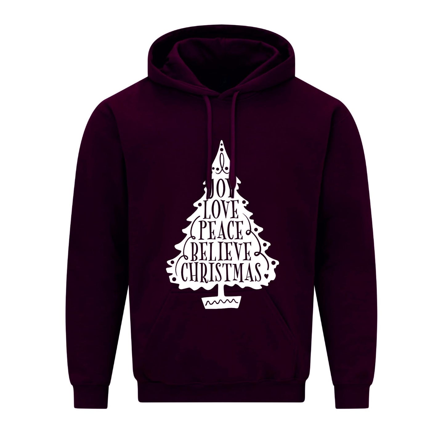 Joy Love Peace Believe Christmas Unisex Hoodie