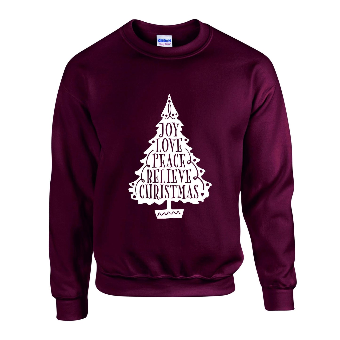 Joy Love Peace Believe Christmas Unisex Sweatshirt