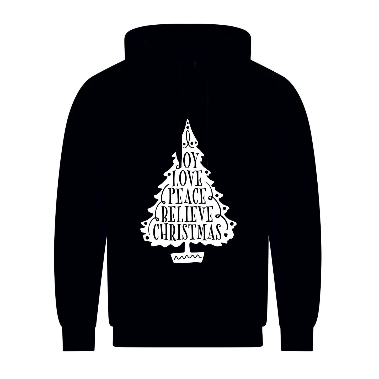 Joy Love Peace Believe Christmas Unisex Hoodie