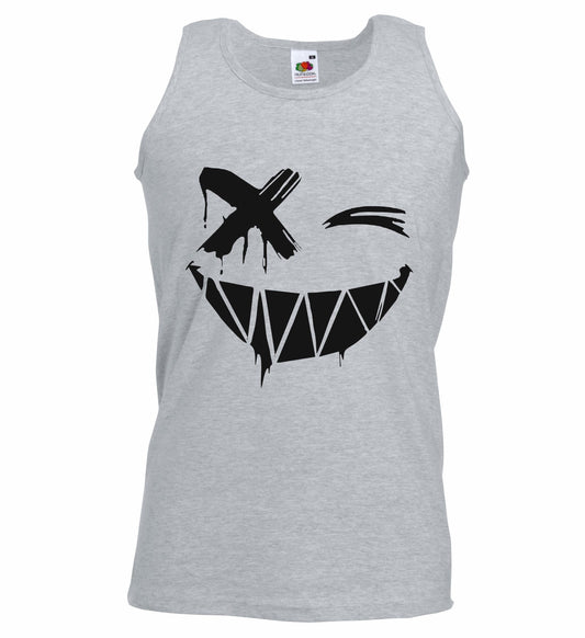 Cross Eye Smiley Face Unisex Vest