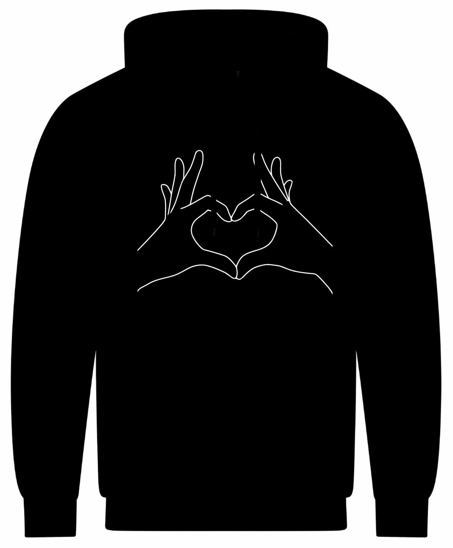 Heart-Shaped Hand Gesture Hoodie
