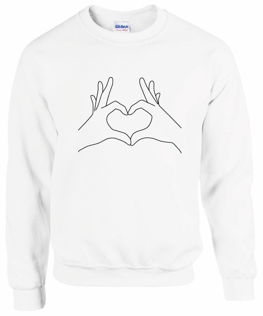 Heart-Shaped Hand Gesture Sweatshirt