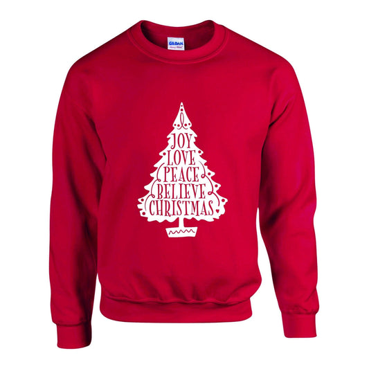 Joy Love Peace Believe Christmas Unisex Sweatshirt